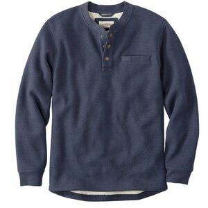 NWT LL Bean Men's Katahdin Iron Works Bonded Waffle Fleece Henley Medium